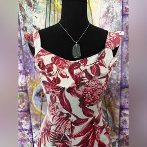 Floral Red and White Romper